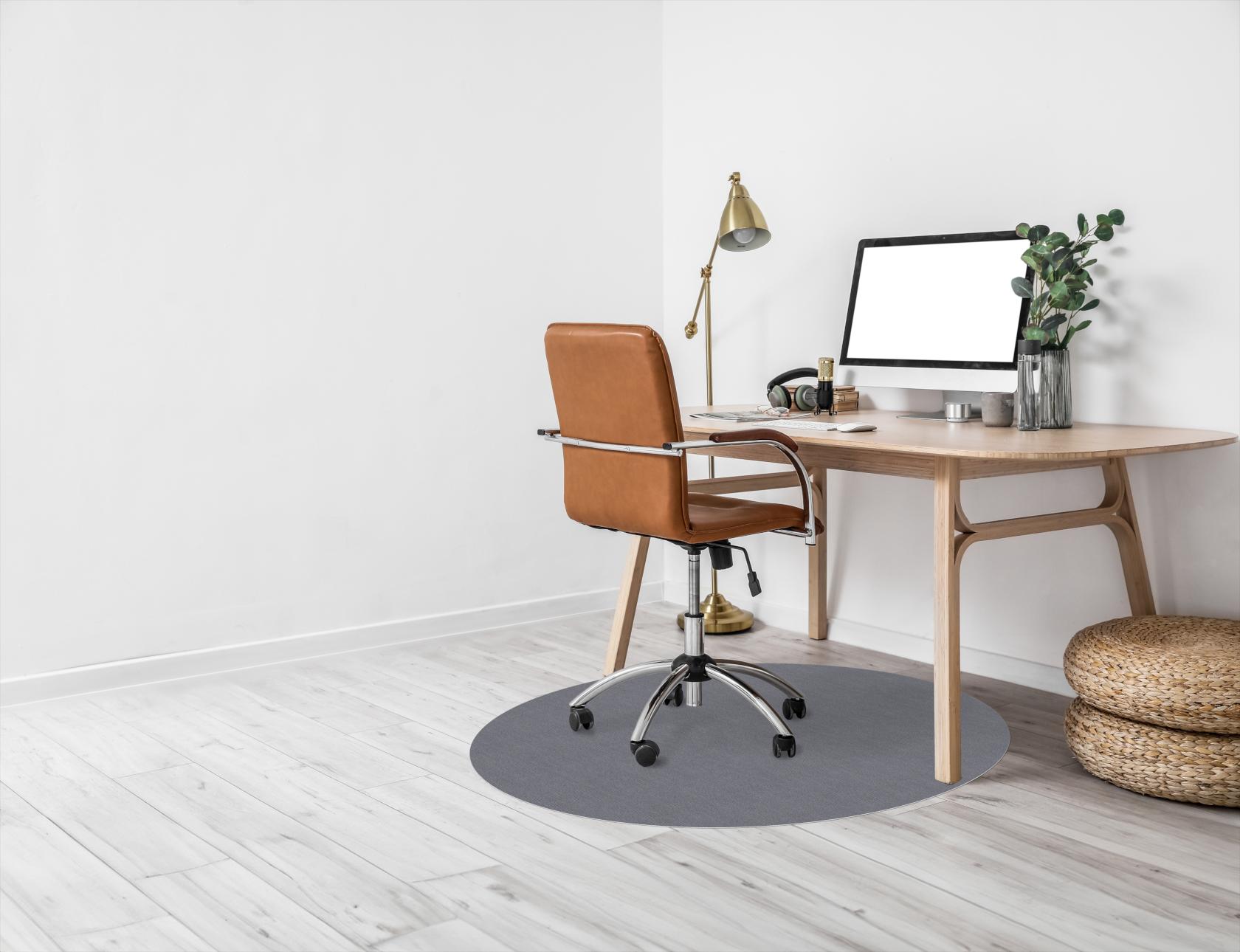 Bürostuhlunterlage Bodenschutzmatte Teppich Schreibtischstuhl Unterlage selbsthaftend NEMESIS Grau