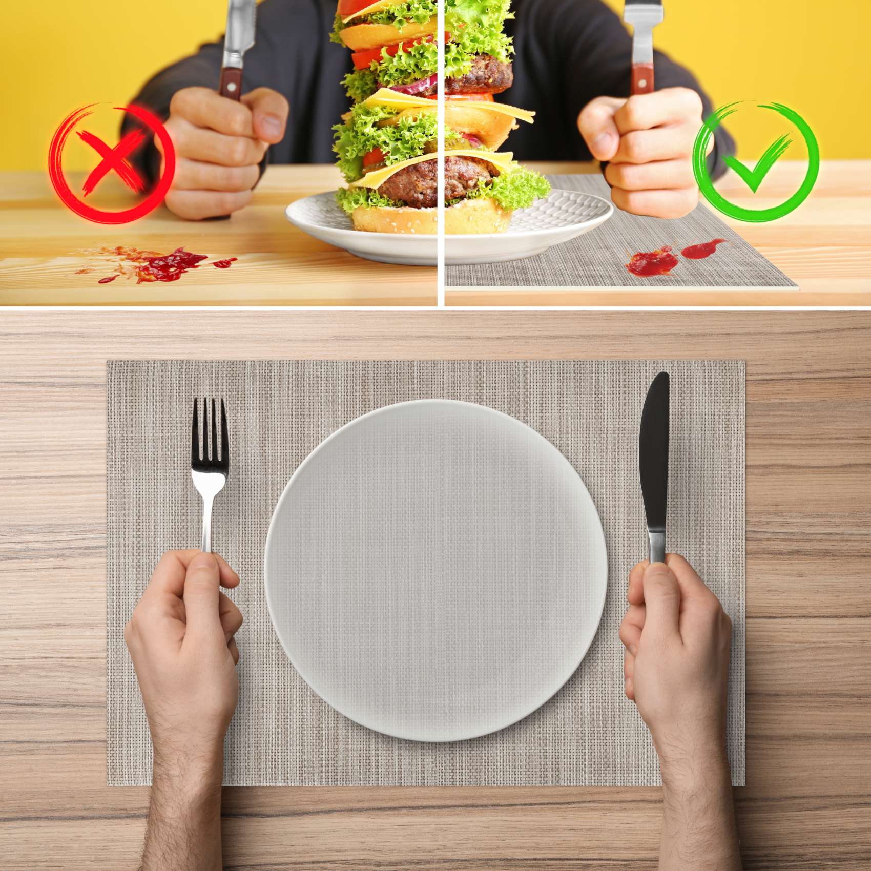 Platzsets Tischset Platzdeckchen abwaschbar Tischuntersetzer PVC hitzebeständig Falschuni Beige 30x45cm