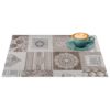TTPL7658_10 Platzsets Tischset Platzdeckchen abwaschbar Tischuntersetzer PVC hitzebeständig Patchwork Holz Liebe 35x50cm