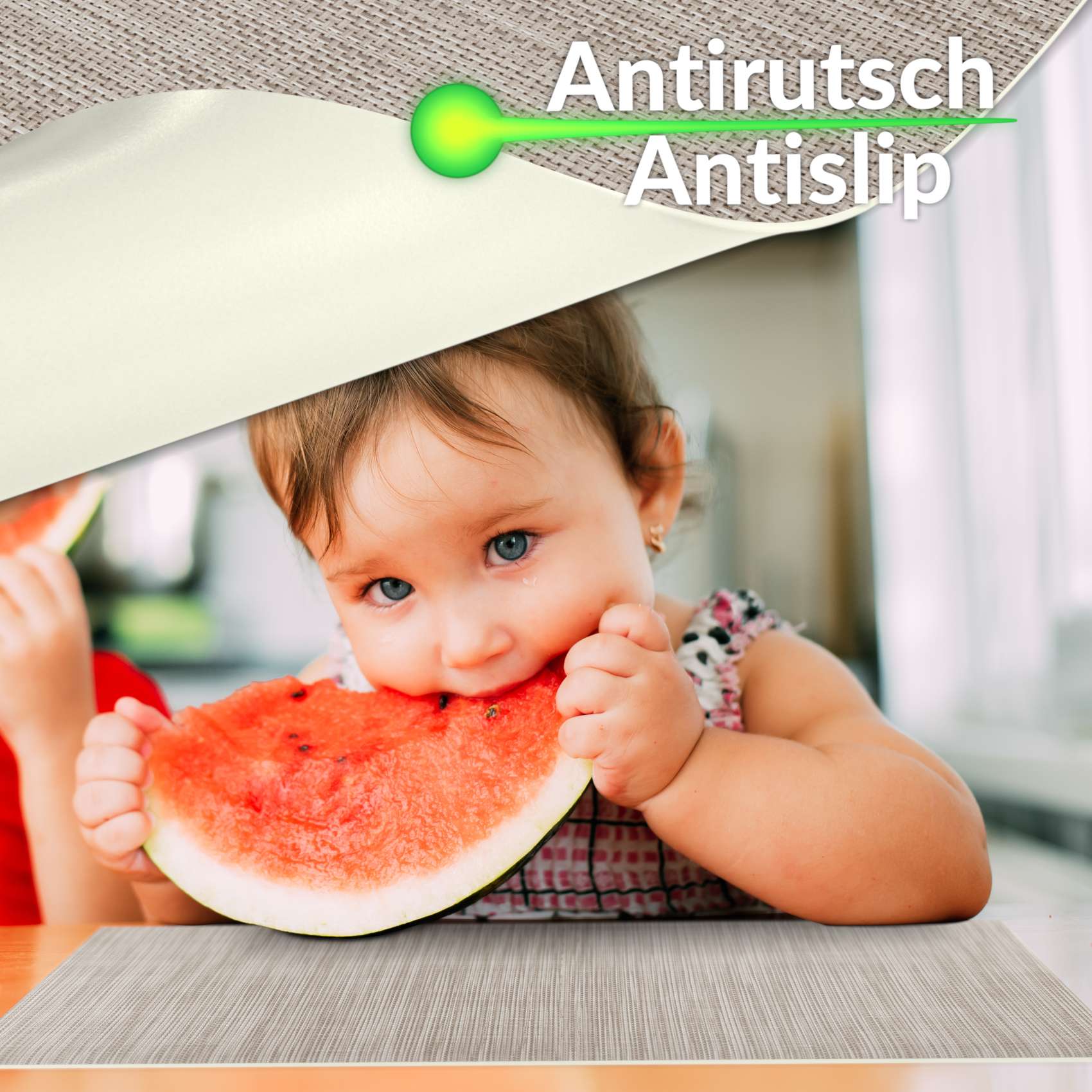 Platzsets Tischset Platzdeckchen abwaschbar Tischuntersetzer PVC hitzebeständig Falschuni Beige 35x50cm