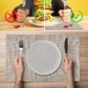 Platzsets Tischset Platzdeckchen abwaschbar Tischuntersetzer PVC hitzebeständig Falschuni Beige 35x50cm