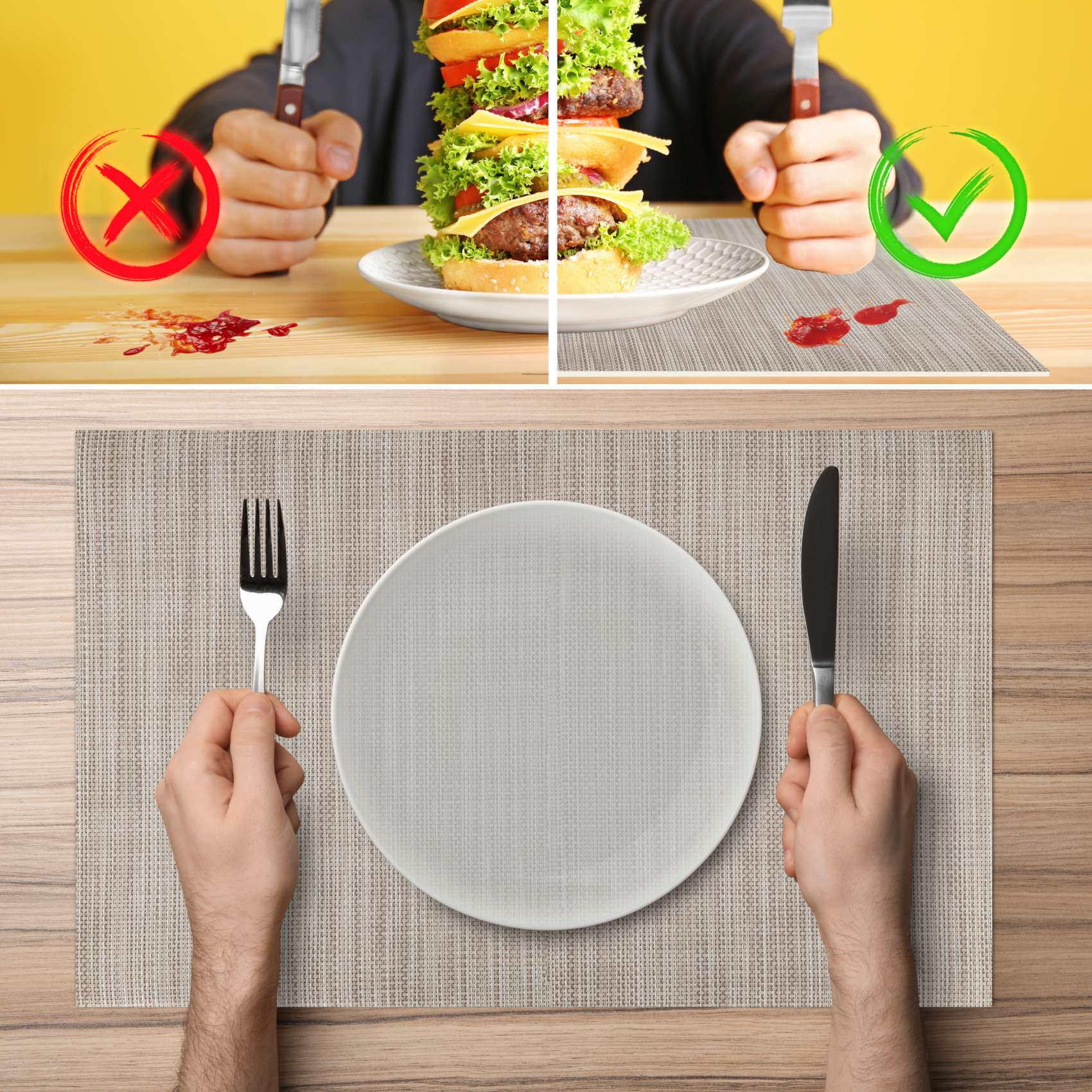 Platzsets Tischset Platzdeckchen abwaschbar Tischuntersetzer PVC hitzebeständig Falschuni Beige 35x50cm