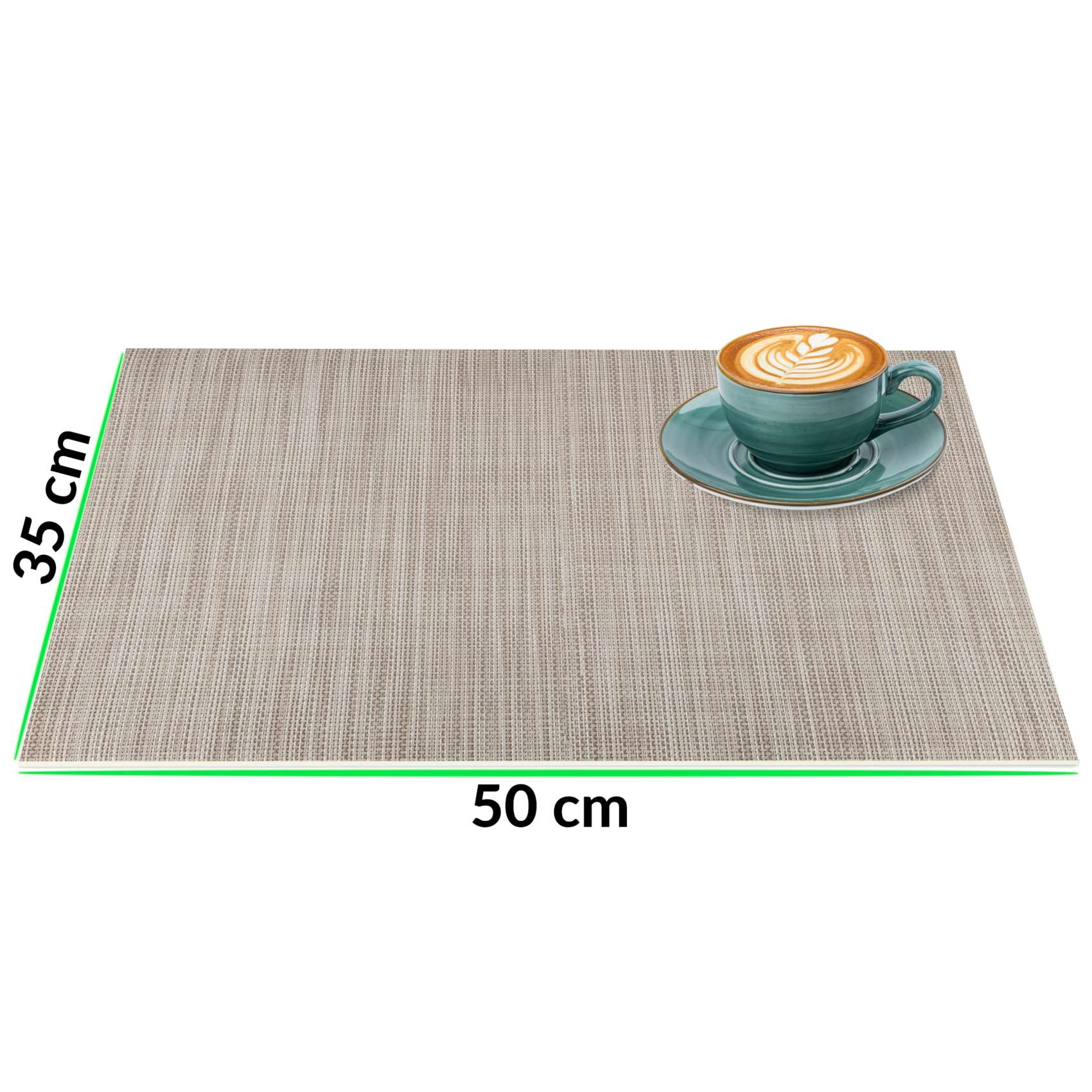 Platzsets Tischset Platzdeckchen abwaschbar Tischuntersetzer PVC hitzebeständig Falschuni Beige 35x50cm