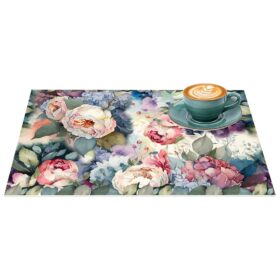 Tischset Platzset Platzdeckchen abwaschbar Tischuntersetzer PVC hitzebeständig Rosen 30x45cm