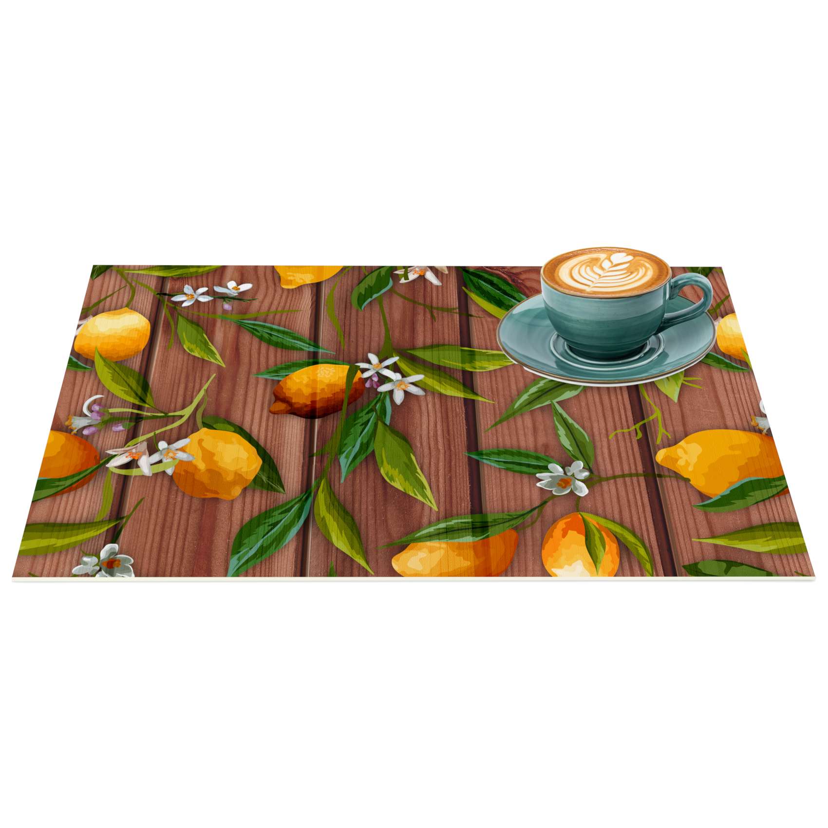 Platzsets Tischset Platzdeckchen abwaschbar Tischuntersetzer PVC hitzebeständig Zitrone Braun Grau 35x50cm