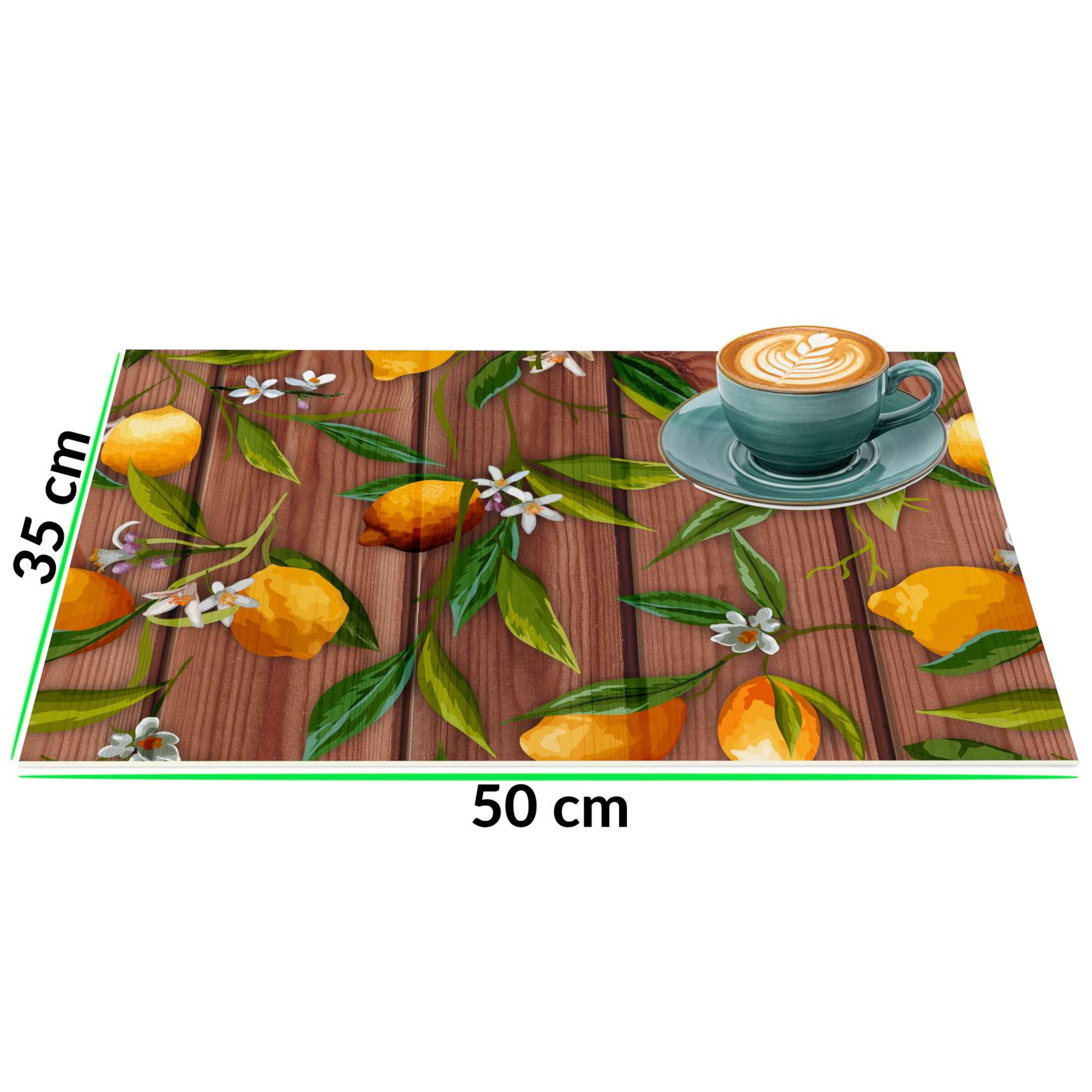 Platzsets Tischset Platzdeckchen abwaschbar Tischuntersetzer PVC hitzebeständig Zitrone Braun Grau 35x50cm