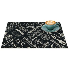 Platzsets Tischset Platzdeckchen abwaschbar Tischuntersetzer PVC hitzebeständig Whisky Anthrazit 35x50cm