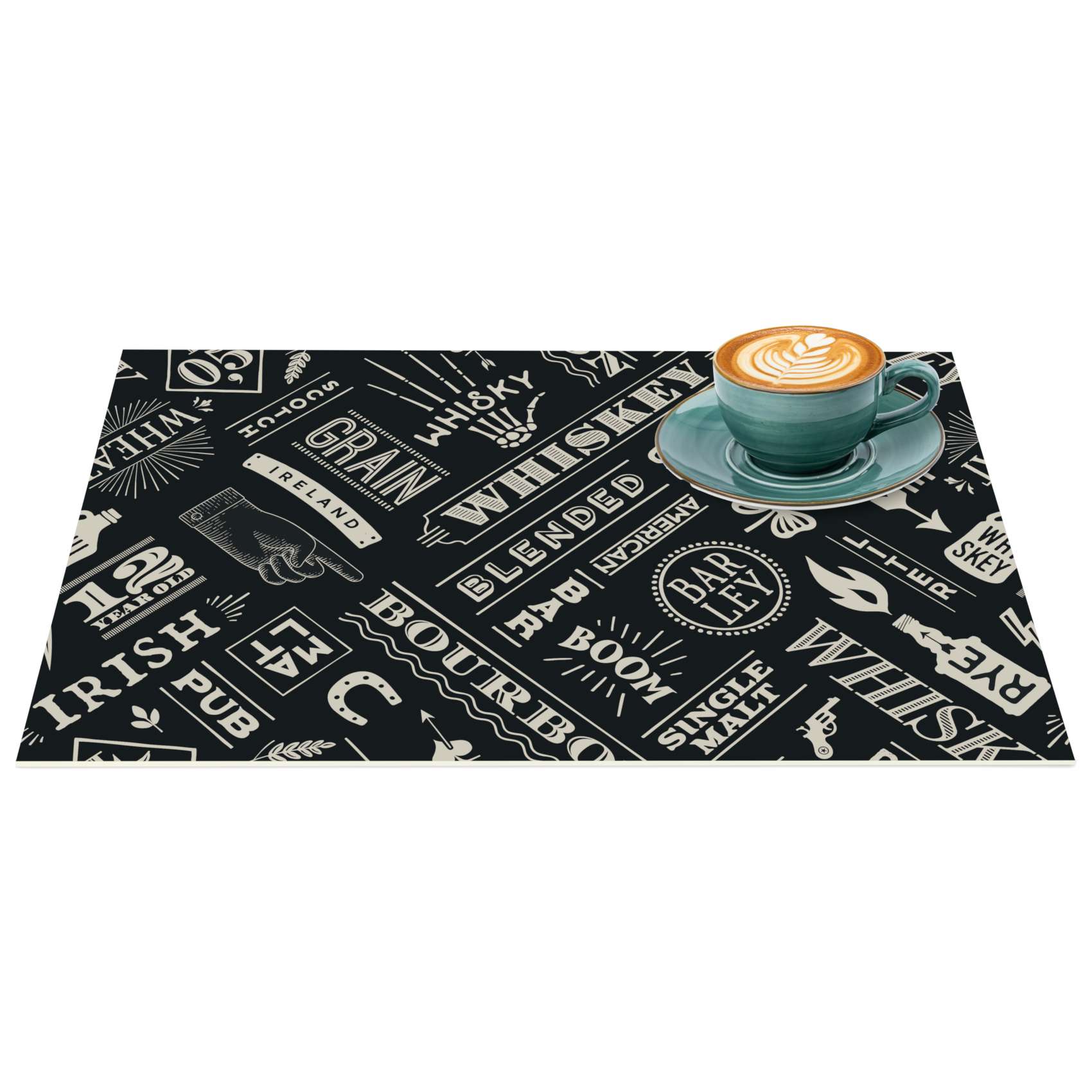 Platzsets Tischset Platzdeckchen abwaschbar Tischuntersetzer PVC hitzebeständig Whisky Anthrazit 35x50cm