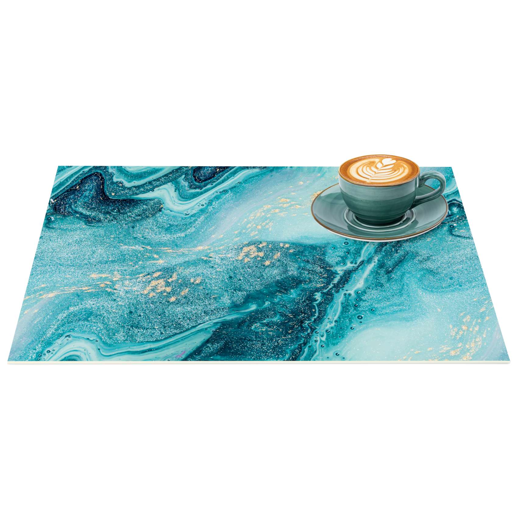 Platzsets Tischset Platzdeckchen abwaschbar Tischuntersetzer PVC hitzebeständig Marmor Blau 35x50cm