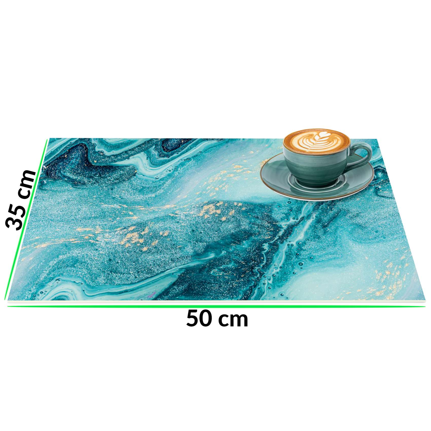 Platzsets Tischset Platzdeckchen abwaschbar Tischuntersetzer PVC hitzebeständig Marmor Blau 35x50cm