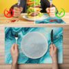 Platzsets Tischset Platzdeckchen abwaschbar Tischuntersetzer PVC hitzebeständig Marmor Blau 35x50cm