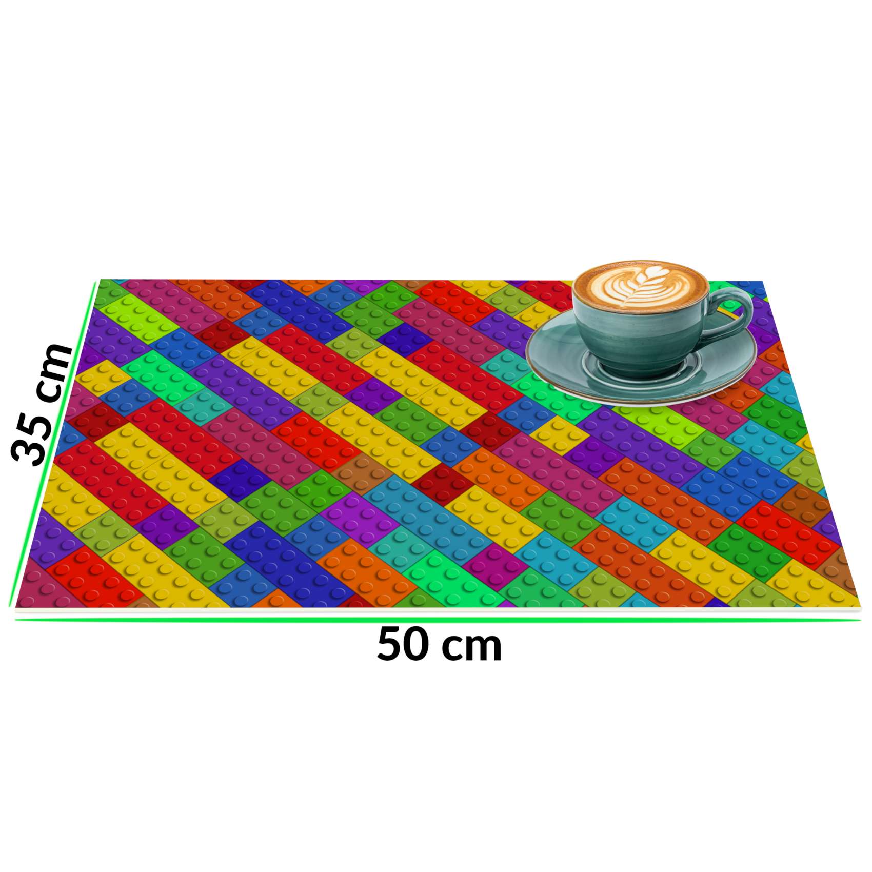 Platzsets Tischset Platzdeckchen abwaschbar Tischuntersetzer PVC hitzebeständig Bunte Bausteine 35x50cm