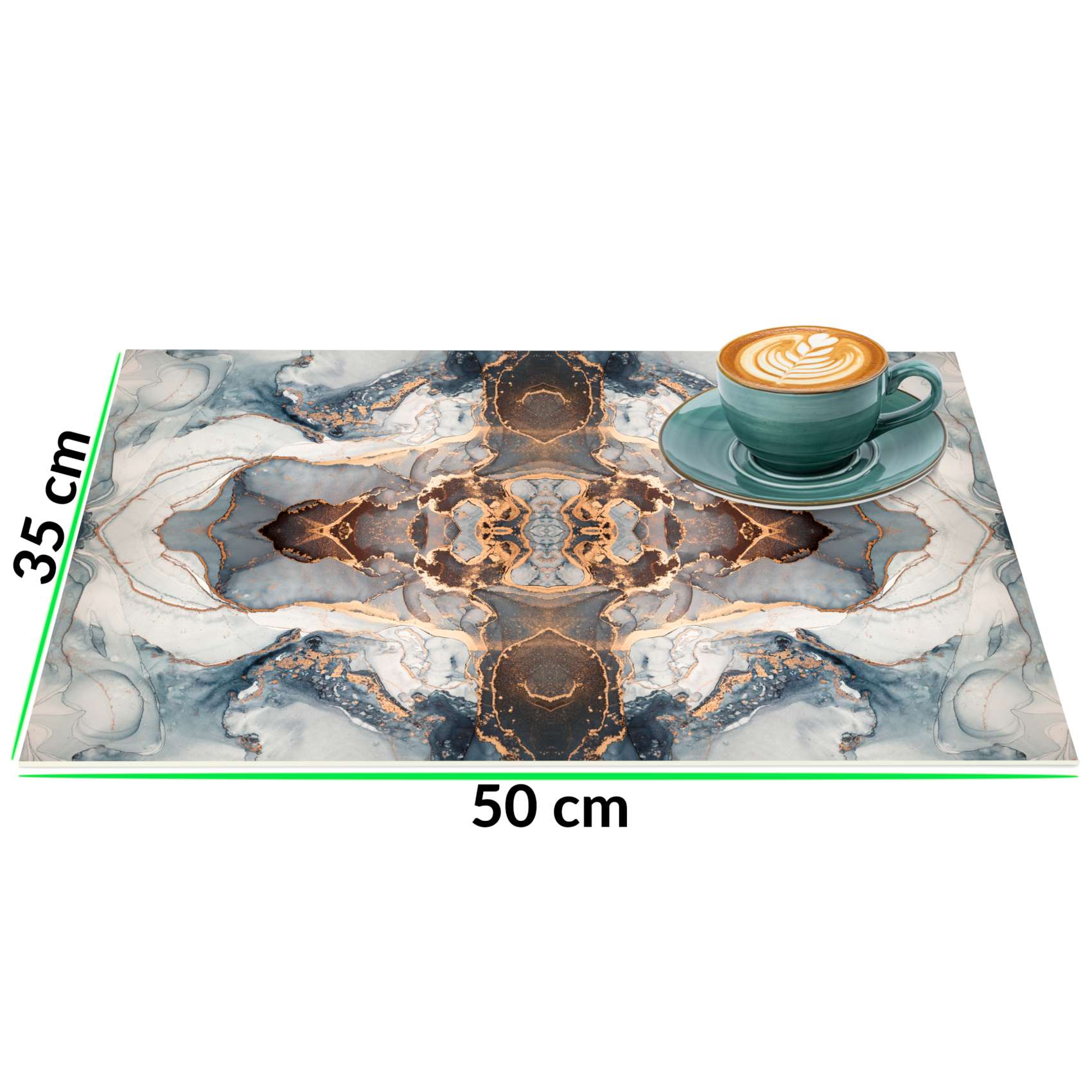 Platzsets Tischset Platzdeckchen abwaschbar Tischuntersetzer PVC hitzebeständig Marmor Hell 35x50cm