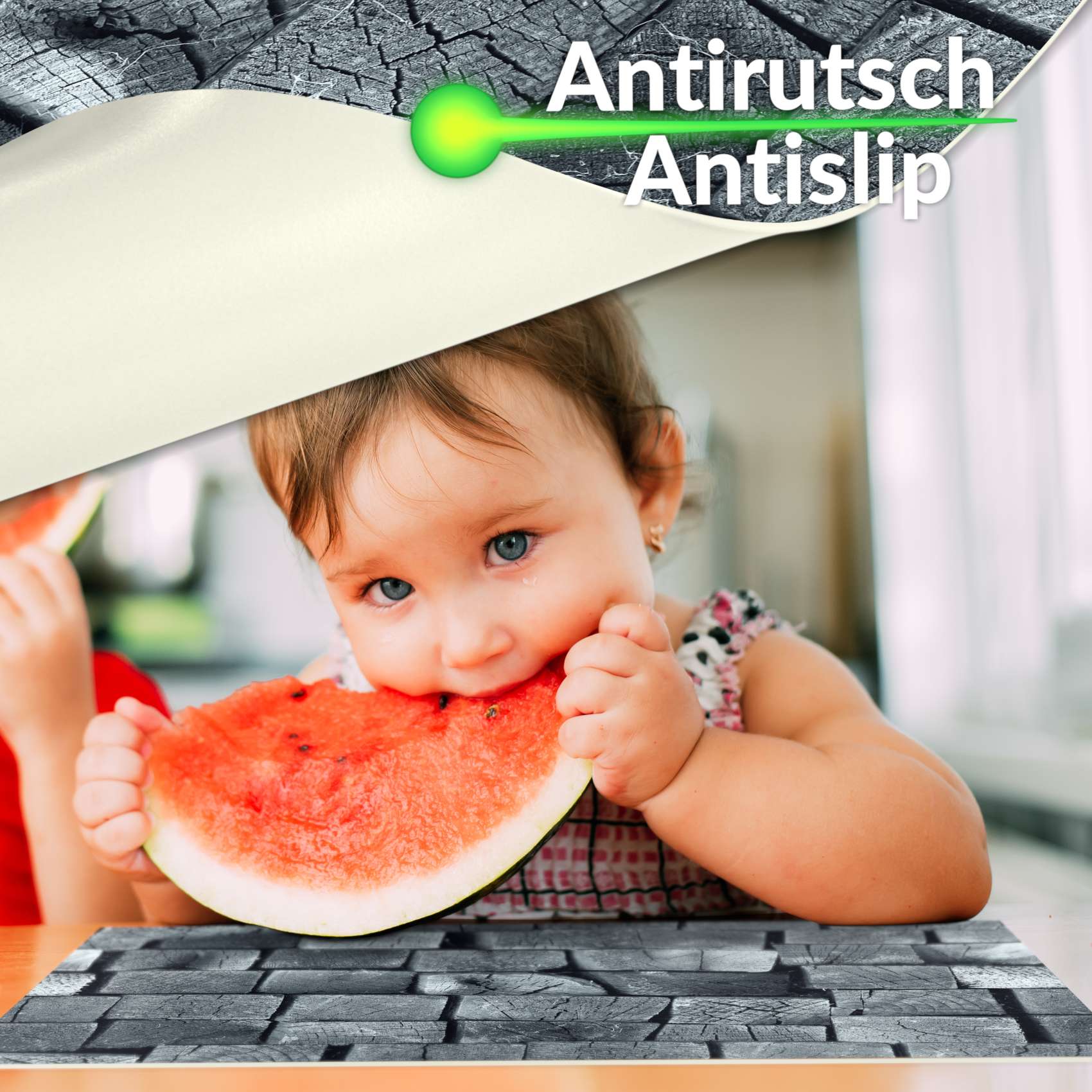 Platzsets Tischset Platzdeckchen abwaschbar Tischuntersetzer PVC hitzebeständig Holz 35x50cm