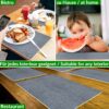 Tischsets Platzsets PVC Platzdeckchen abwaschbar Tischuntersetzer Uni Leinen Dark 35x50cm
