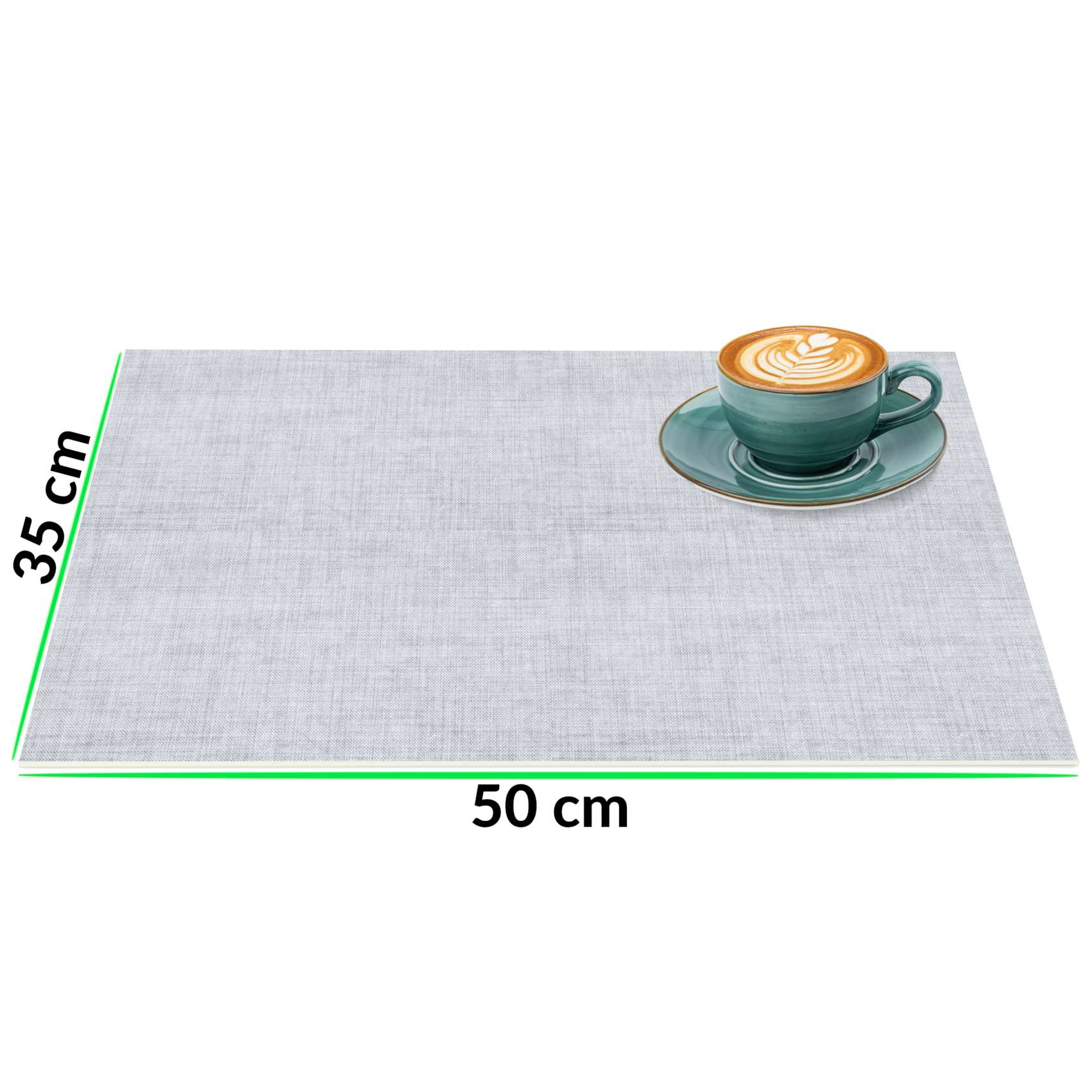 Platzsets Tischset Platzdeckchen abwaschbar Tischuntersetzer PVC hitzebeständig Uni Leinen light 35x50cm