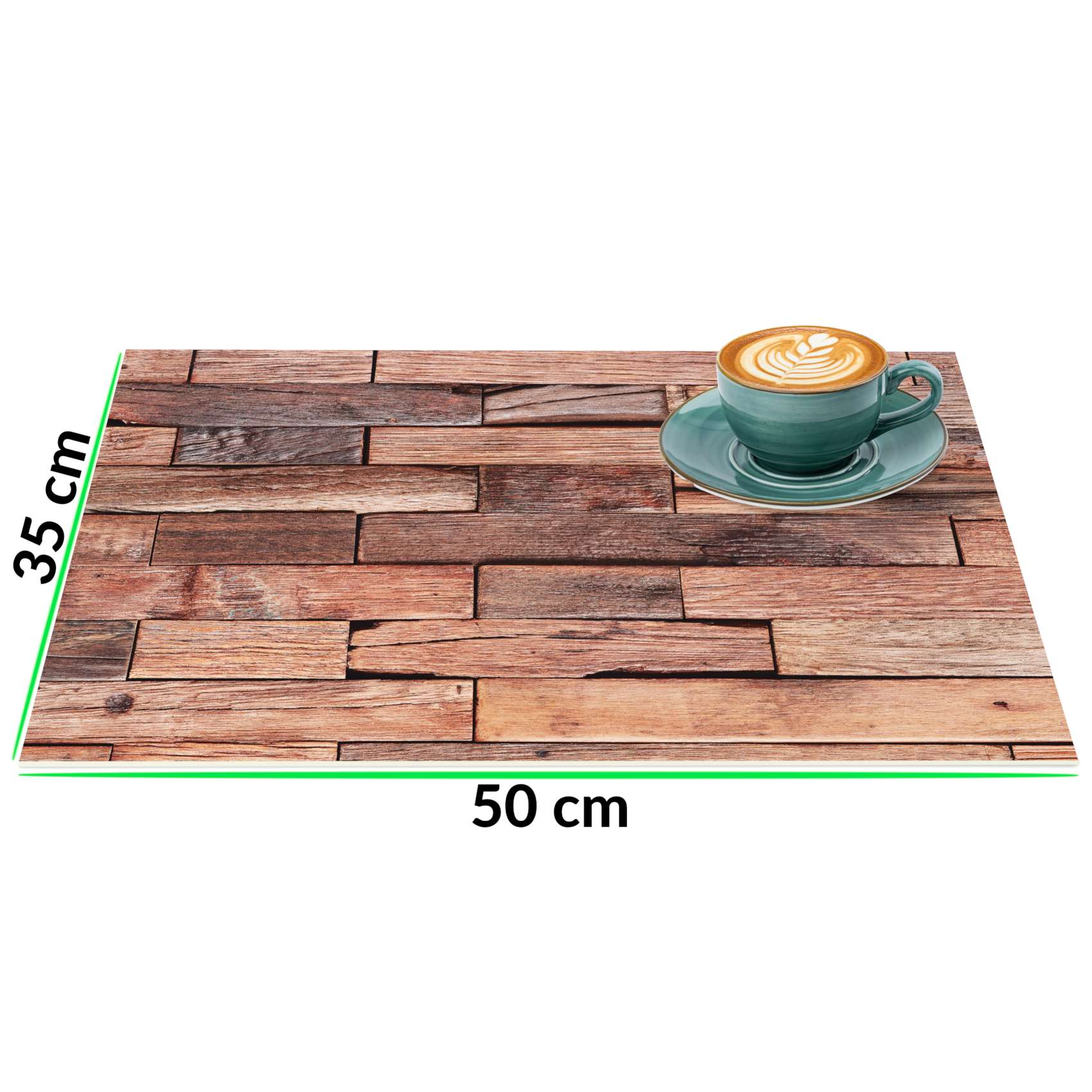 Platzsets Tischset Platzdeckchen abwaschbar Tischuntersetzer PVC hitzebeständig Whisky Wood Braun 35x50cm