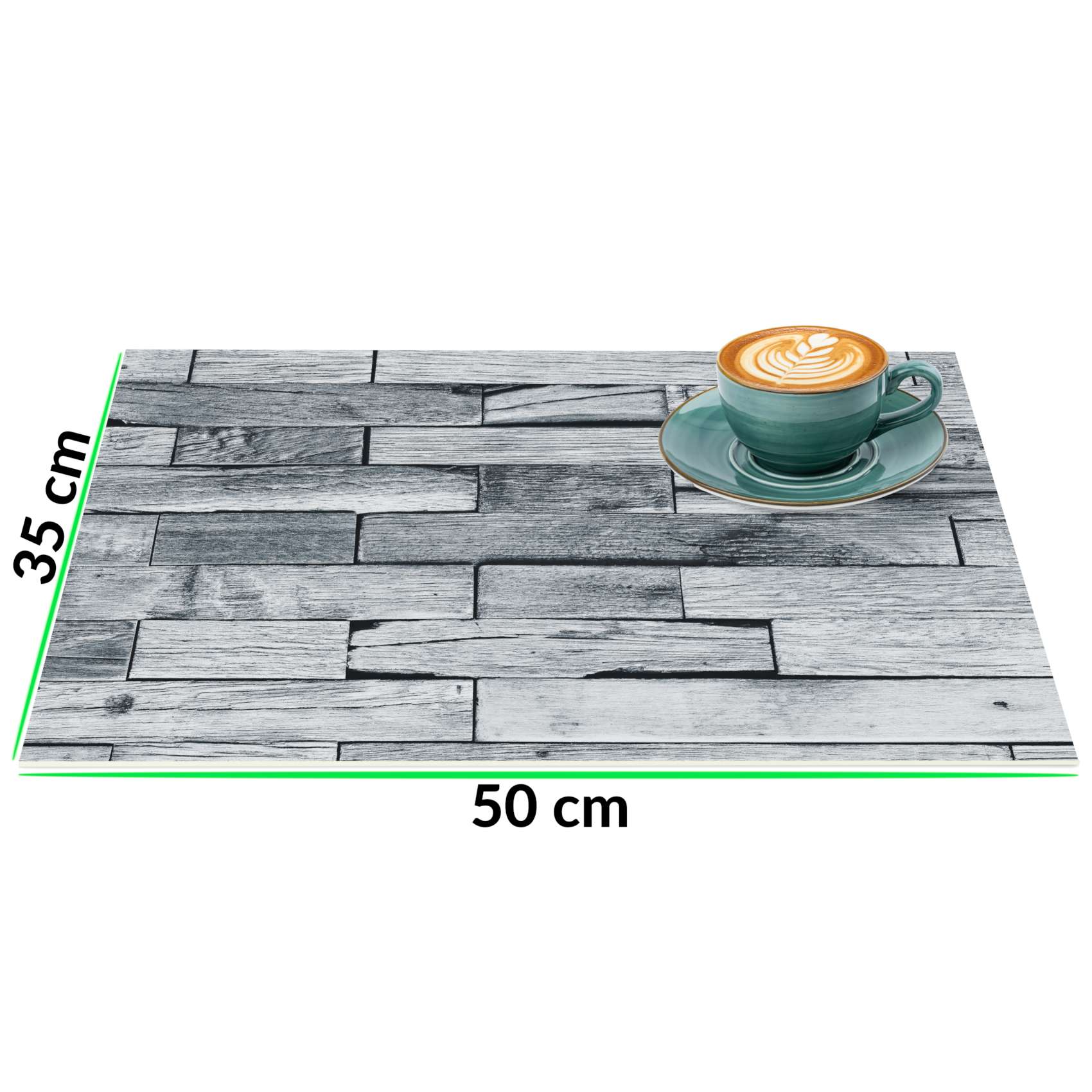 Platzsets Tischset Platzdeckchen abwaschbar Tischuntersetzer PVC hitzebeständig Whisky Wood Grau 35x50cm