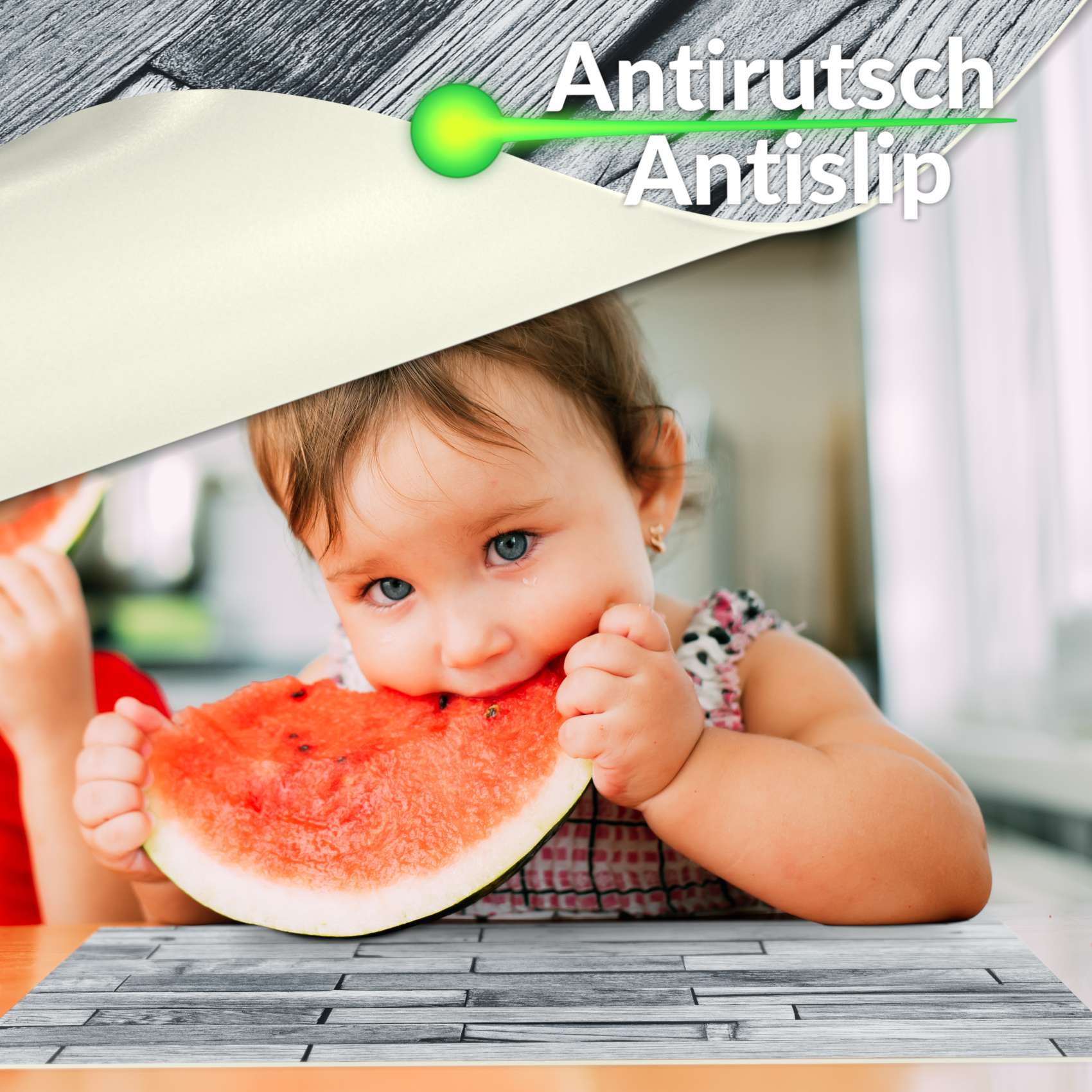 Platzsets Tischset Platzdeckchen abwaschbar Tischuntersetzer PVC hitzebeständig Whisky Wood Grau 35x50cm