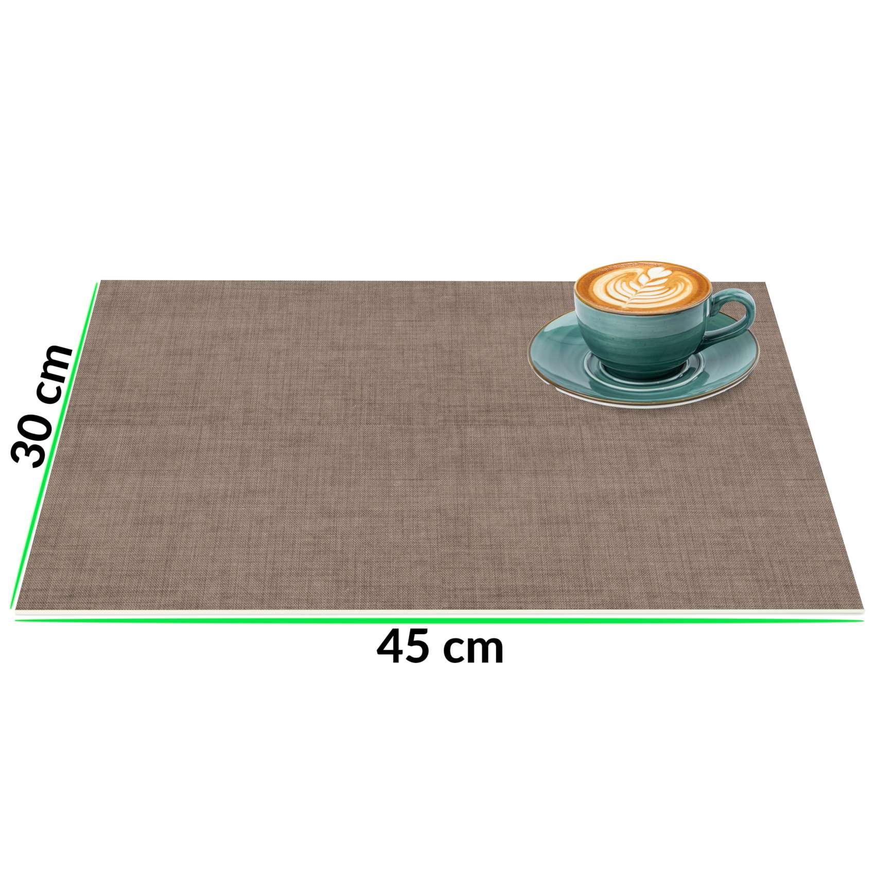 Tischset Platzset Platzdeckchen abwaschbar Tischuntersetzer PVC hitzebeständig Uni Leinen Braun 30x45cm