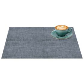 Tischset Platzset Platzdeckchen abwaschbar Tischuntersetzer PVC hitzebeständig Uni Leinen Dark 30x45cm