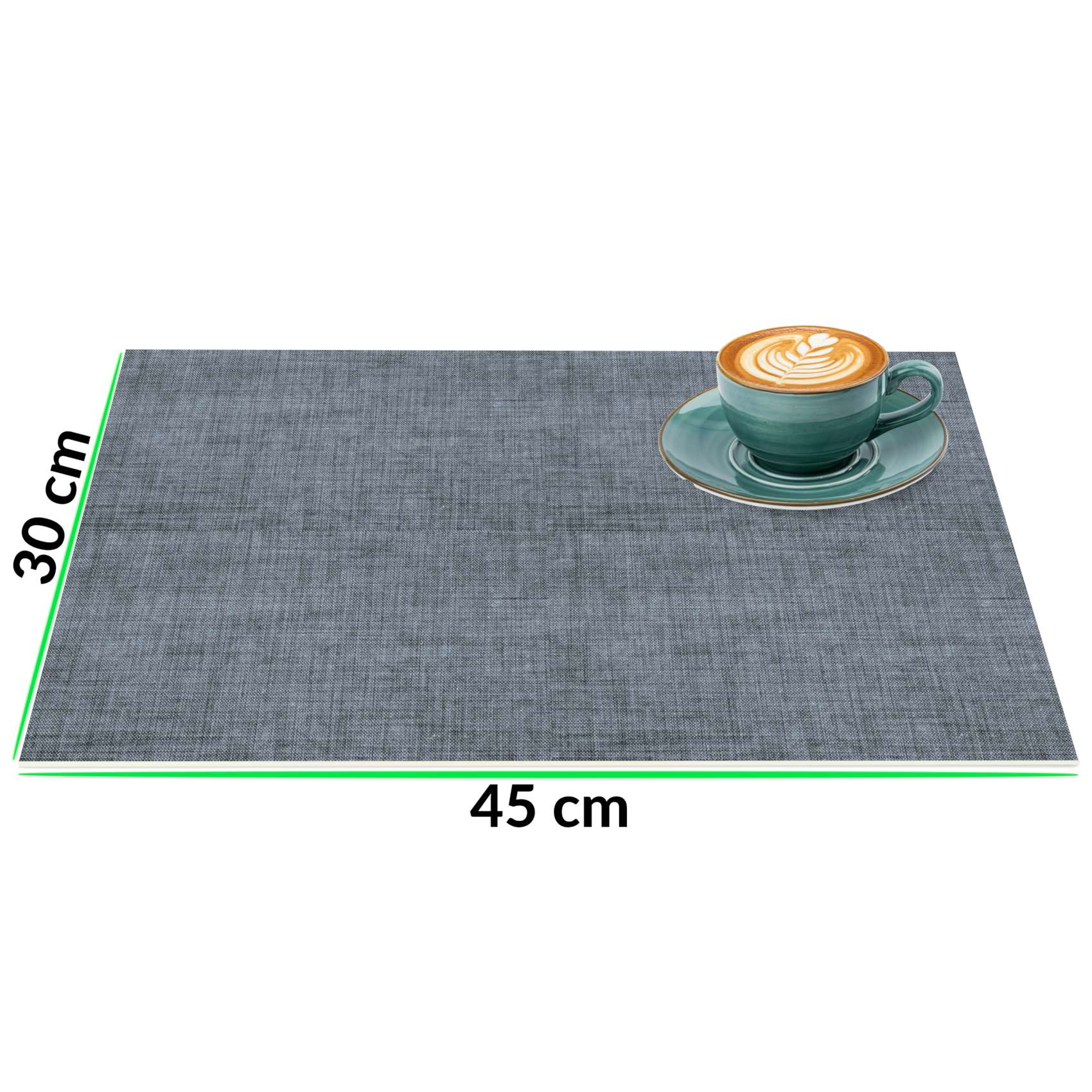 Tischset Platzset Platzdeckchen abwaschbar Tischuntersetzer PVC hitzebeständig Uni Leinen Dark 30x45cm