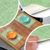Platzsets Tischset Platzdeckchen abwaschbar Tischuntersetzer PVC hitzebeständig Uni Leinen green 30x45cm
