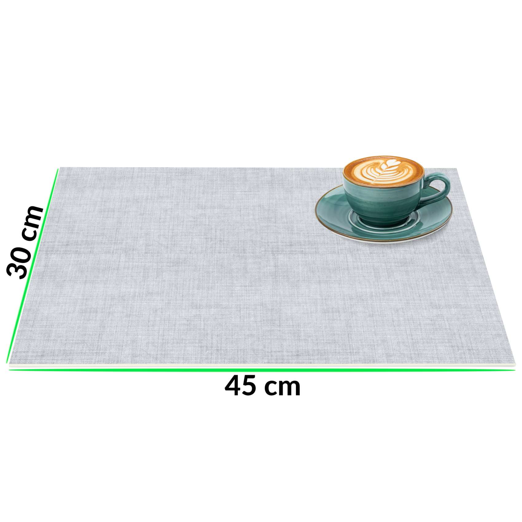 Platzsets Tischset Platzdeckchen abwaschbar Tischuntersetzer PVC hitzebeständig Uni Leinen light 30x45cm