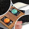 Platzsets Tischset Platzdeckchen abwaschbar Tischuntersetzer PVC hitzebeständig Glitzer Uni Schwarz 30x45cm