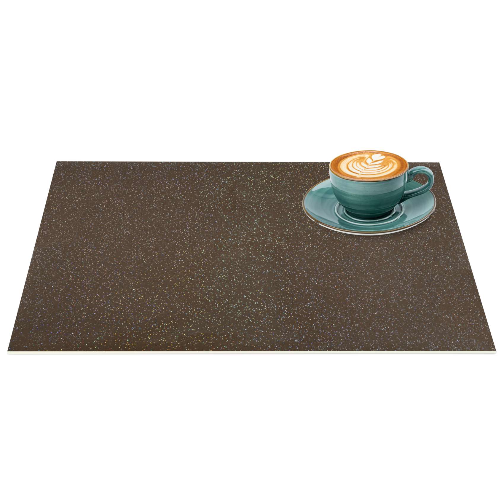 Platzsets Tischset Platzdeckchen abwaschbar Tischuntersetzer PVC hitzebeständig Glitzer Uni Braun 30x45cm