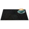 Platzsets Tischset Platzdeckchen abwaschbar Tischuntersetzer PVC hitzebeständig Glitzer Uni Schwarz 35x50cm