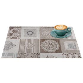 Platzsets Tischset Platzdeckchen abwaschbar Tischuntersetzer PVC hitzebeständig Patchwork Holz Liebe 30x45cm