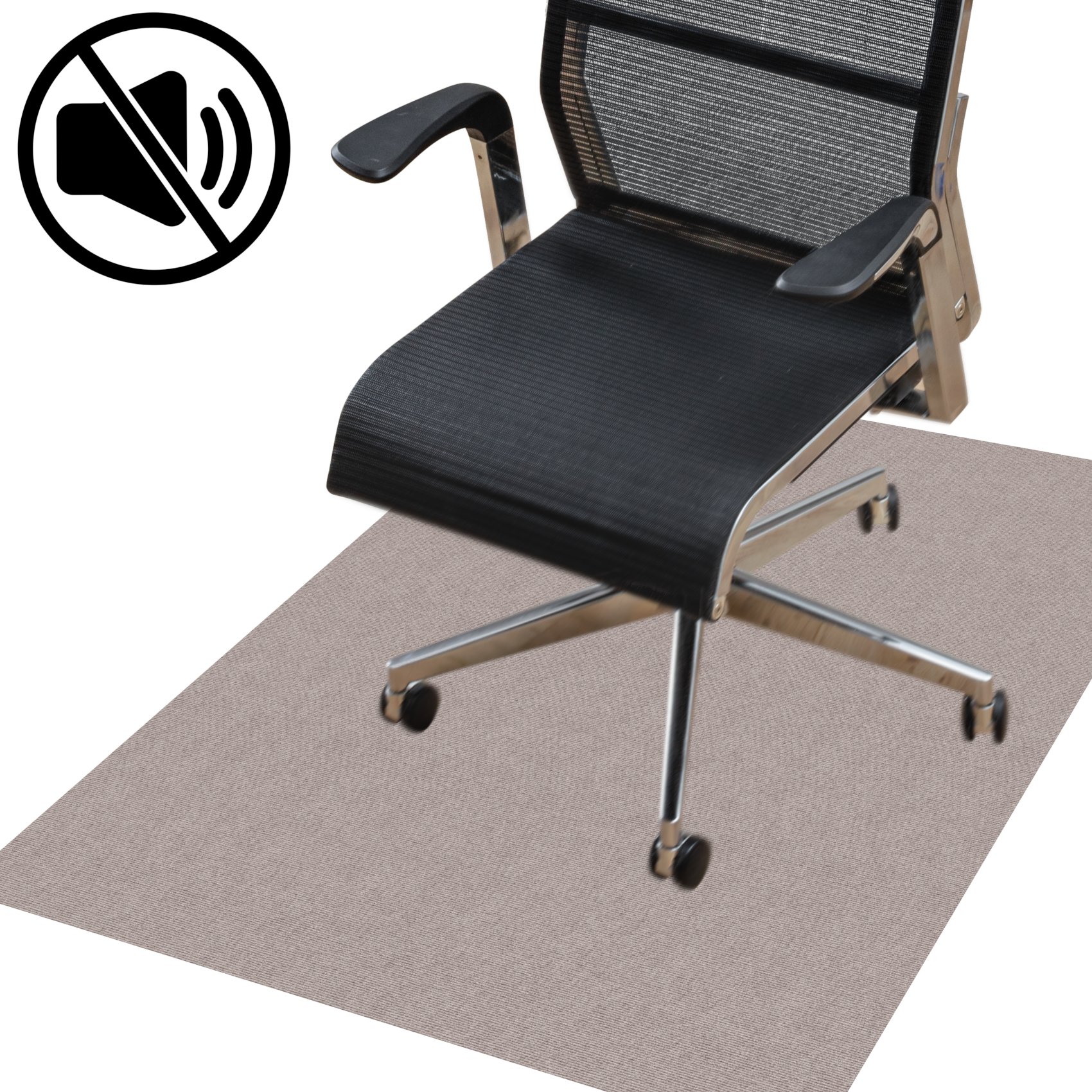 Bürostuhlunterlage Bodenschutzmatte Teppich Schreibtischstuhl Unterlage selbsthaftend NEMESIS Beige