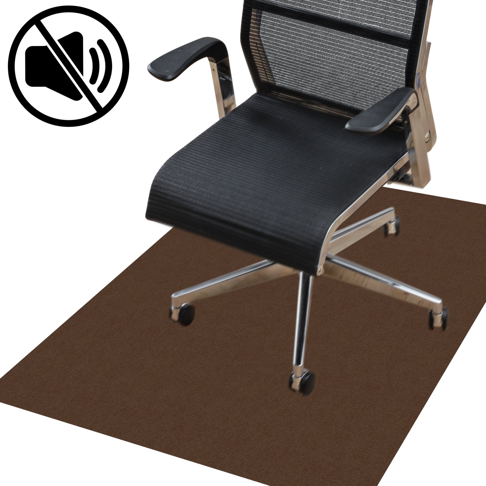 Bürostuhlunterlage Bodenschutzmatte Teppich Schreibtischstuhl Unterlage selbsthaftend NEMESIS Schoko