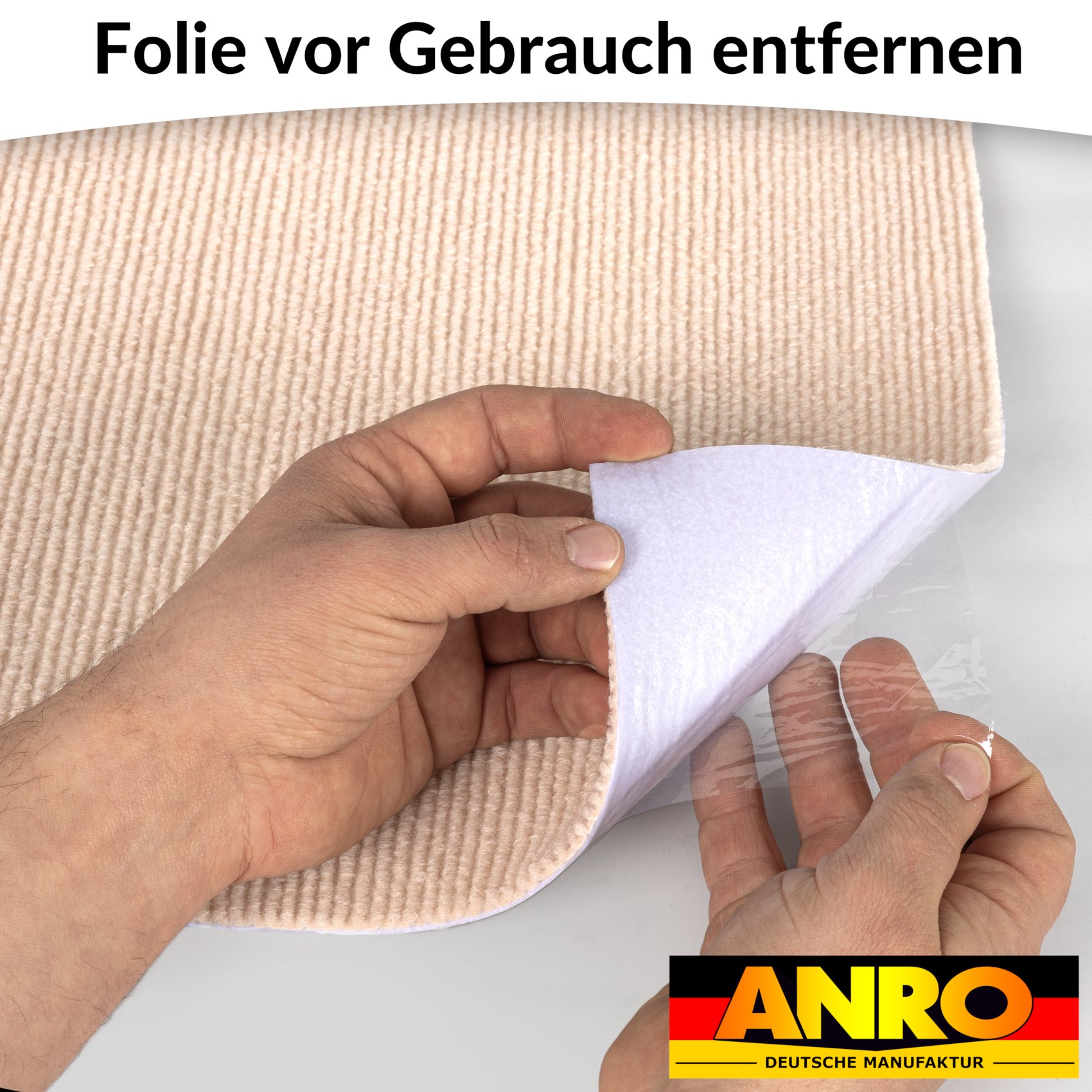 Bürostuhlunterlage Bodenschutzmatte Teppich Schreibtischstuhl Unterlage selbsthaftend NEMESIS Creme