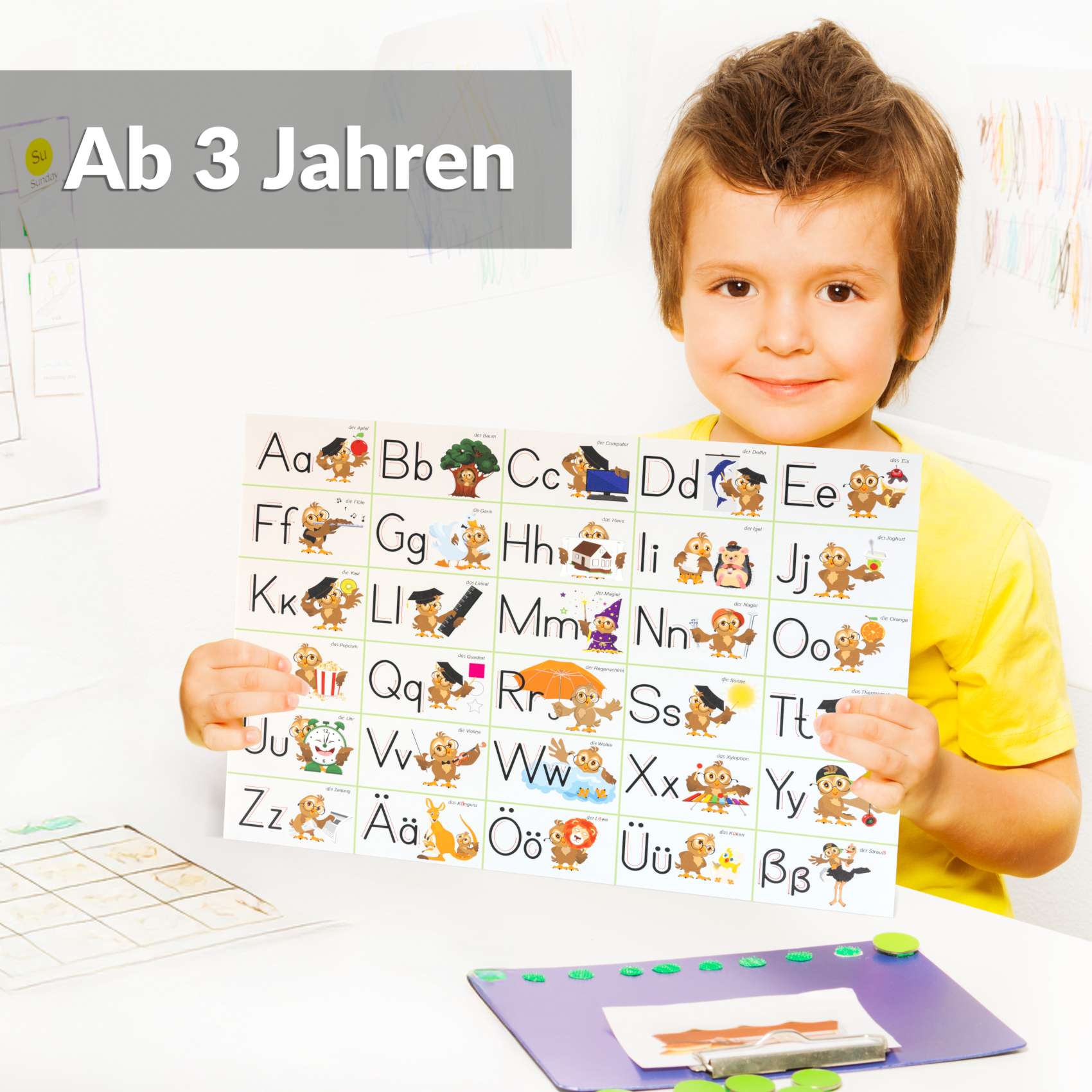Qualitäts-Tischsets aus PVC – Robust und Pflegeleicht | Alphabet 35x50cm
