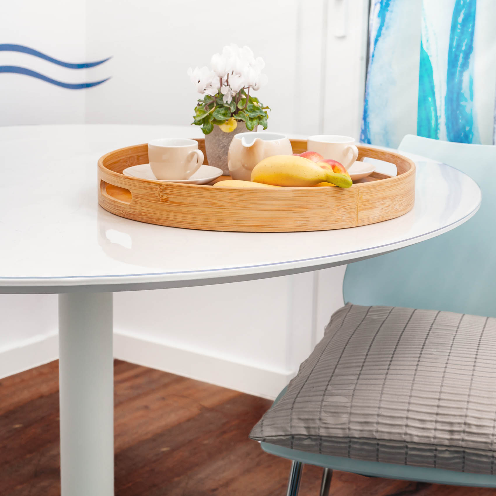 RF_IMG_7623 Tischfolie Tischschutz PVC Helltransparent Tischdecke 2mm Rund Kante abgeschrägt V-Kante 45°