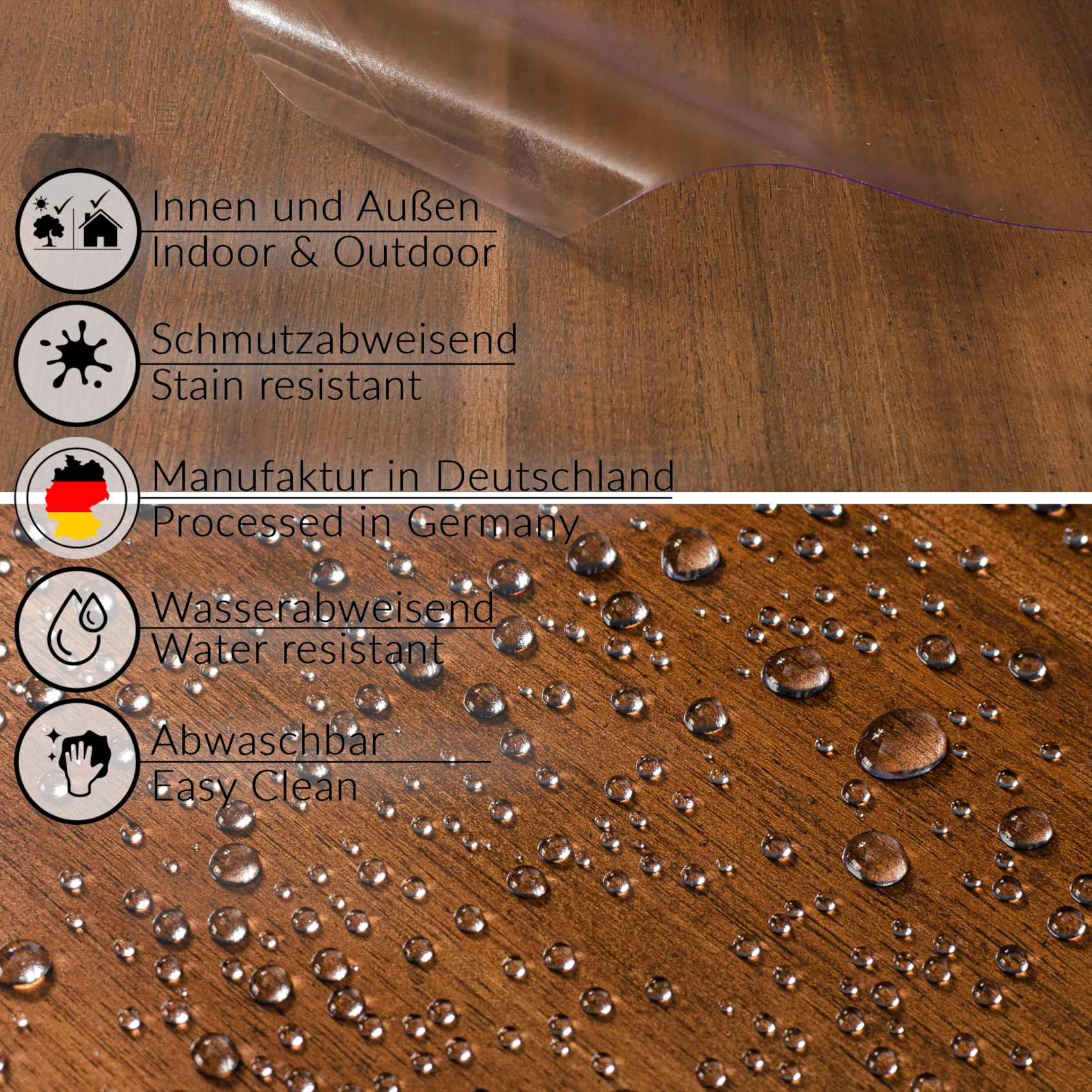 Durchsichtige Tischdecke transparent Tischfolie Tischschutzfolie Schutzfolie 140cm Breite