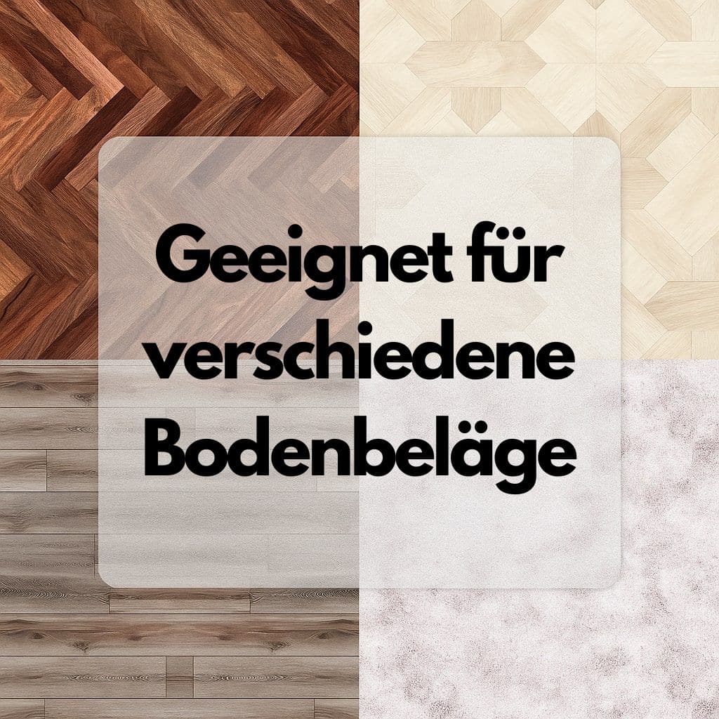 Geeignet-fuer-verschiedene-Bodenbelaege Bodenschutzmatte Bürostuhlunterlage nach Maß mit Farbe Volltondruck