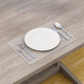 Platzsets Tischset transparent Platzdeckchen abwaschbar PVC Tischuntersetzer