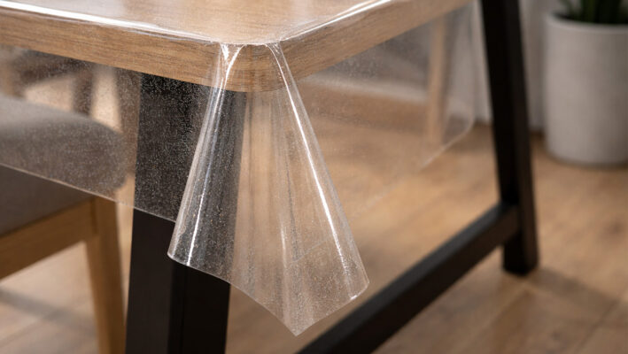 Transparente Tischfolie mit Glitzer – Glanz und Glamour für jeden Tag
