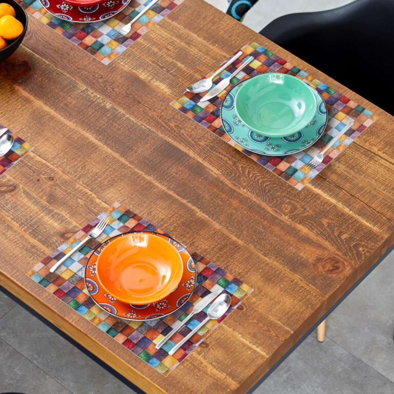 Platzsets Tischset Platzdeckchen abwaschbar Tischuntersetzer PVC hitzebeständig Mosaik 35x50cm Tischschutzfolie nach Maß, Oval, Rund und nach Ihre Skizze!