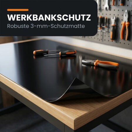 Werkbankauflage nach Maß Werkbank Schutzauflage PVC Schwarz 3mm