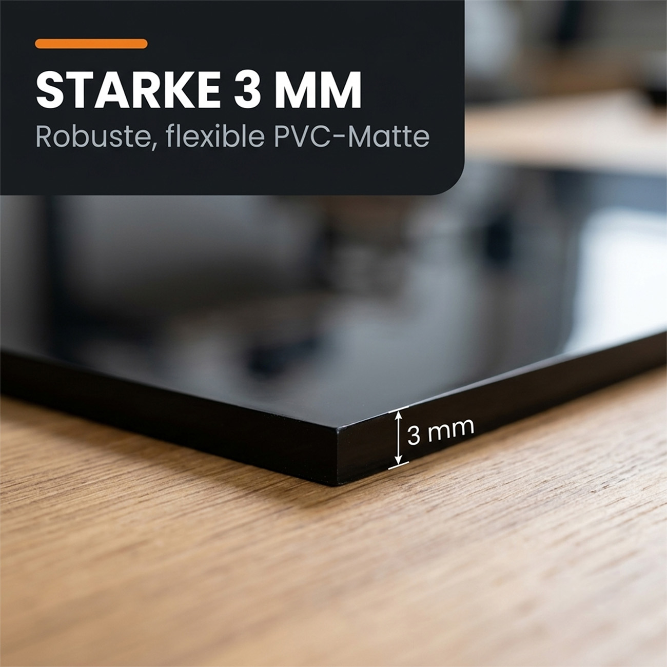 JEDI_SCHW_40 Werkbankauflage nach Maß Werkbank Schutzauflage PVC Schwarz 3mm